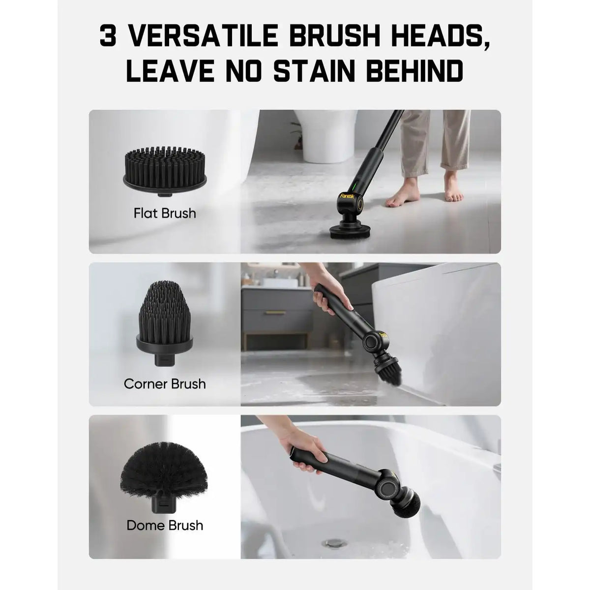 3 Pcs Replacement Brush Heads for G9 Pro Spin Scrubber