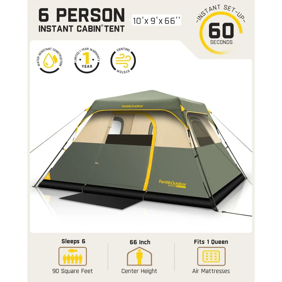 FanttikOutdoor Zeta C6 Pro Camping Tent